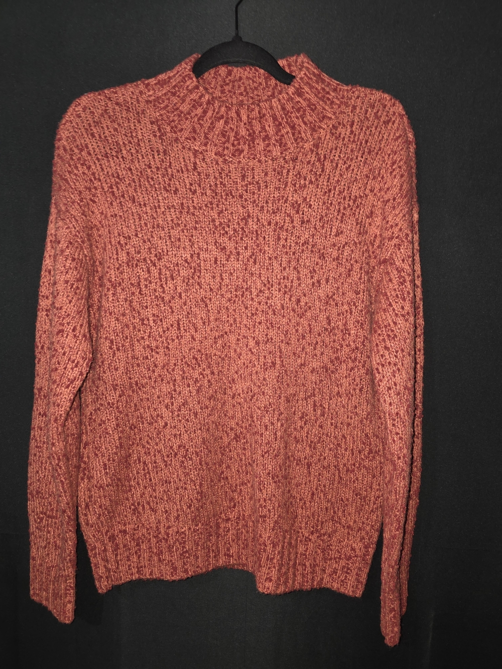LOFT Chunky Ribbed Mock Neck Sweater - Rust